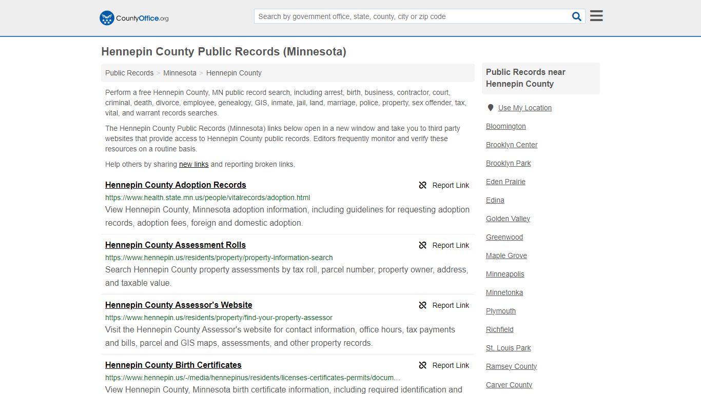 Public Records - Hennepin County, MN (Business, Criminal, GIS, Property ...